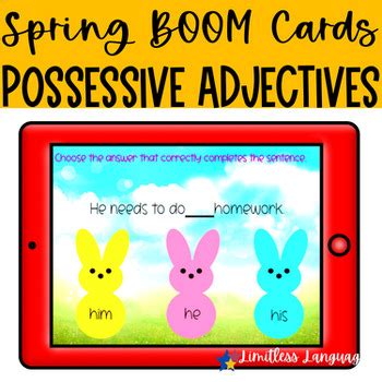 Spring Themed Possessive Adjectives Boom Cards For Esl Tpt