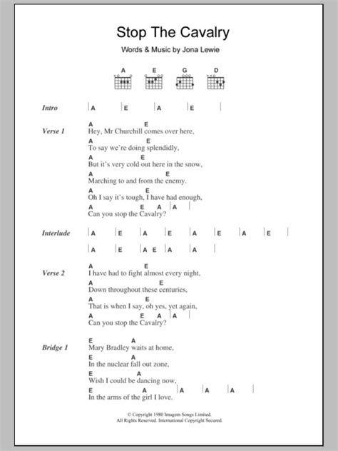 Stop The Cavalry | Sheet Music Direct