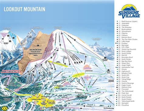 Banff And Lake Louise Trail Maps Banff Sunshine Trail Map Lake