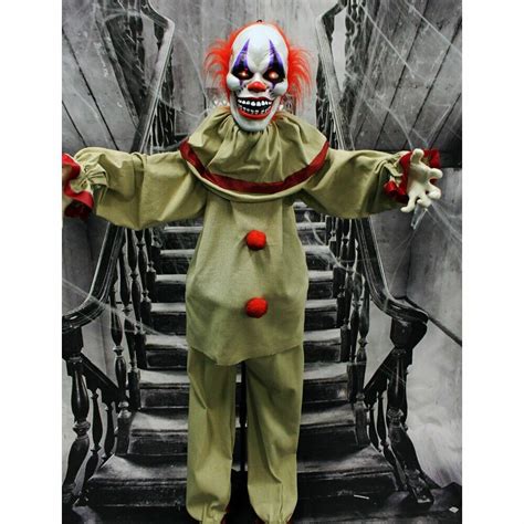 Haunted Hill Farm Life Size Animatronic Clown With Lights And Sound Indoor Or Covered Outdoor