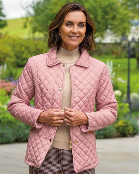 Ladies Quilted Jacket With Diamond Quilting Cut From Pure Cotton