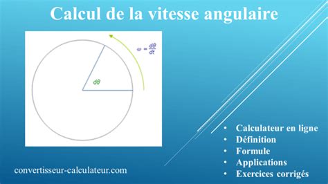 Calcul Vitesse Angulaire Formule Et Exercices 1