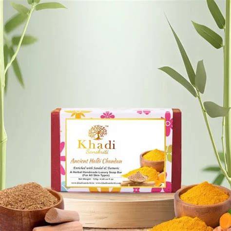 Solid Khadi Sanskriti Pack Of Ancient Haldi Chandan Herbal Soap