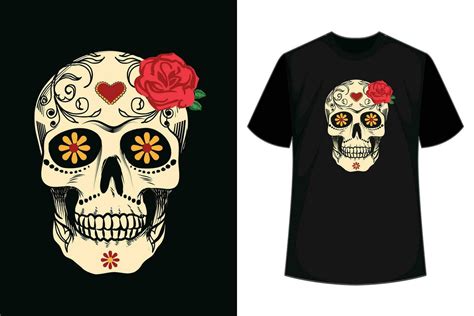 Sugar Skull Day Of The Dead Dia De Los Muertos Flowers T Shirt 25259421