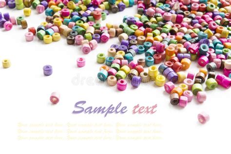 Colorful Wooden Beads On White Stock Image Image Of Beads Natural