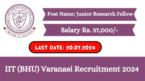 IIT BHU Recruitment 2024 Check Post Vacancies Tenure Essential