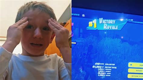 Niño consigue su primera victoria en Fortnite y su reacción la ven