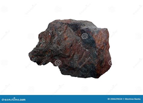 Hematite Rock Haematite Iron Ore Mineral Stone Isolated On White