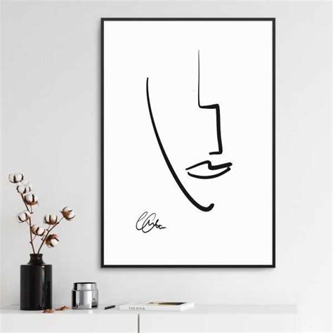 Plakat W Ramie Z Twarz Line Art Face Sense