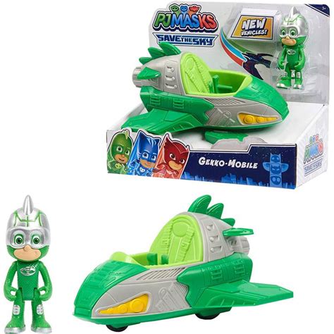 Pj Masks Héroes En Pijamas Gekko Móvil Carro Y Figura Pj Mask