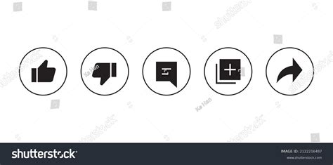 Like Dislike Comment Save Share Icon Stock Vector Royalty Free