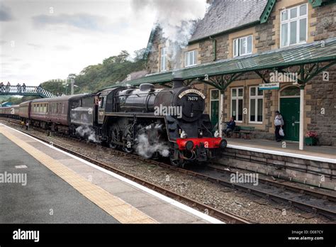 The Cambrian Steam Train Approaches Machynlleth Railway Station