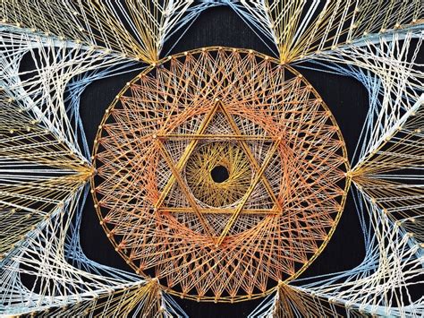 Large Wall Decor Star Of David Sacred Geometry String Art Etsy