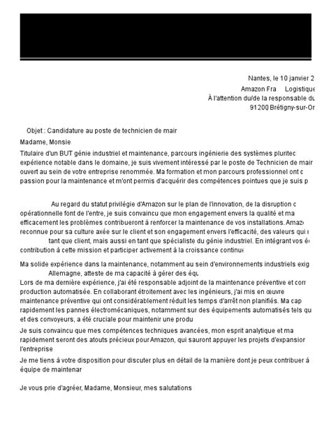 Lettre De Motivation Technicien De Maintenance Moncvparfait