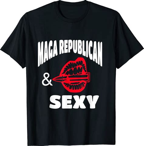 Maga Republican And Sexy With Red Lips T Shirt Breaktshirt