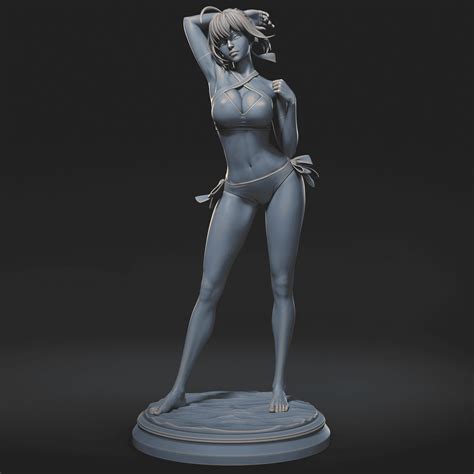 Fate Artoria Pendragon Saber Bikini Swimsuit D Model D Printable