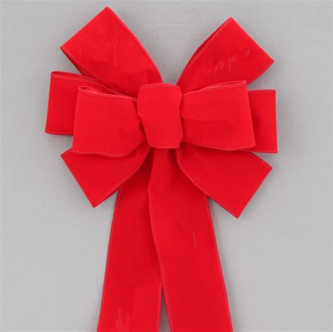 Red Velvet Wired Edge Christmas Bow Christmas Wreath Bow Christmas Tree Bow Velvet Christmas