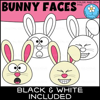 Bunny Faces Clipart by Digital Doodle Designs | TPT