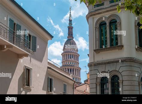 Cupola Of San Gaudenzio Basilica In Novara City Italy Dome And Belfry