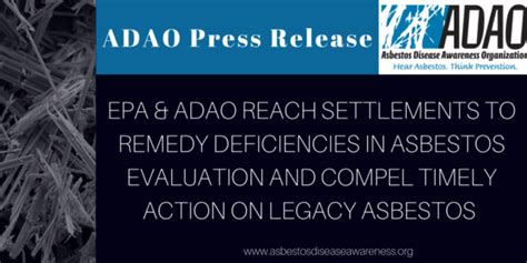 Press Release Epa And Adao Reach Settlements To Remedy Deficiencies In