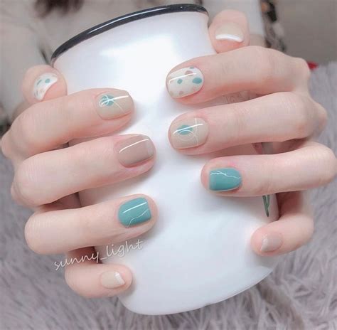 Pin De Ann Nhi En Korea Nail Manicura Para Uñas Cortas Manicura De Uñas Manicura