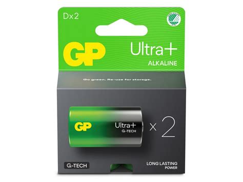 Köp D LR20 alkaliska batterier GP Ultra Plus 2 pack till rätt pris