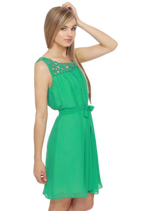 Pretty Sea Green Dress - Sleeveless Dress - Chiffon Dress- $68.00