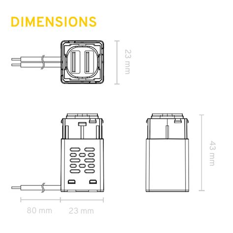 USB TYPE A DUAL PORT MECH BK KASTA Amber Tech