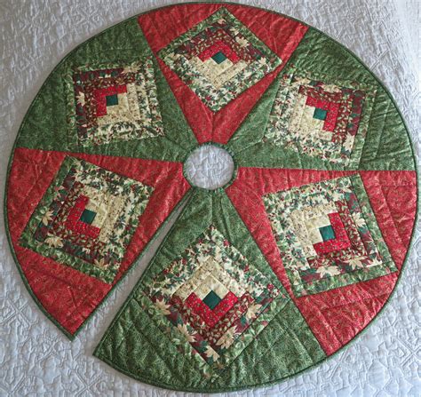 Log Cabin Star Christmas Tree Skirt Lancaster Select Quilts