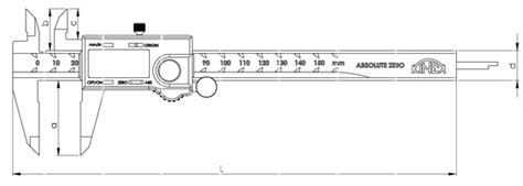 Digital Caliper Kinex K Met Absolute Zero Mm Din