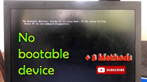 Fix No Bootable Devices Strike F1 To Retry Boot F2 For Setup Utility