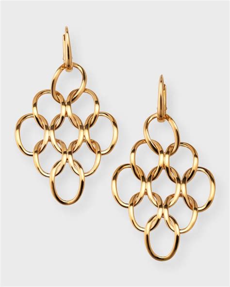 Marco Bicego 18k Gold Marrakech Onde Double Link Hook Earrings With White Diamonds Neiman Marcus