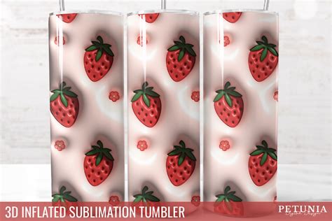 3D Inflated Sublimation Tumbler Wrap Graphic By Petuniadigitaldesign