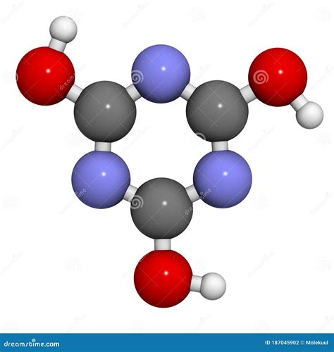 Cyanuric Acid Molecule It Is Triazine Enol Tautomer Of Isocyanuric Acid Molecular Model 3d