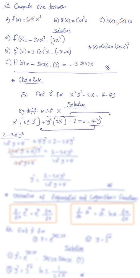 SOLUTION Math 1 Engineering Derivative Of Trigonometric Functions