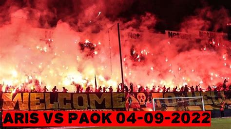 Ultras Aris Pyroshow During Aris Vs Paok Youtube