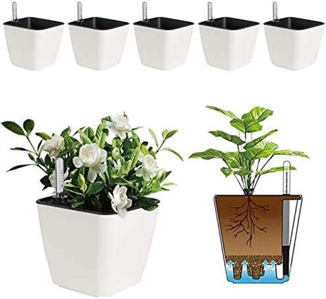 T4U 8 5 Inch Plastic Self Watering Planter With Water Level Indicator