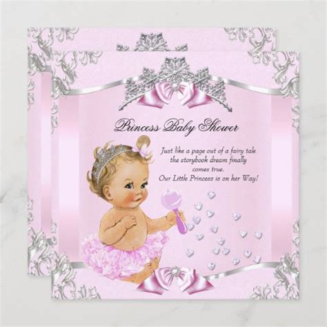 Pretty Princess Baby Shower Pink Tutu Blonde Invitation Zazzle