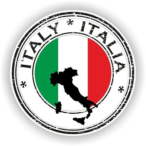 Italy Seal Sticker Round Flag For Laptop Book Fridge Guitar Motorcycle