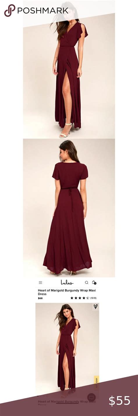 Lulus Heart Of Marigold Burgundy Wrap Maxi Dress Peach Maxi Dresses