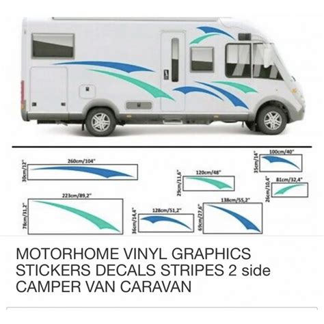 Motorhome Vinyl Graphics Stickers Decals Stripes Side Camper Van