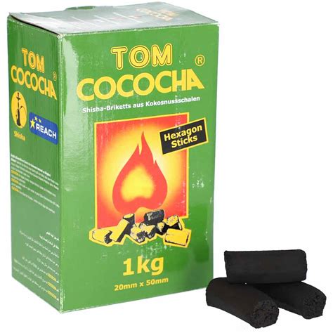 Tom Cococha Hexa Hexagon 1kg 100 Coconut Natural Charcoal The Shisha