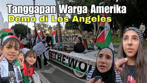 Aksi Bela Palestina Di Amerika Los Angeles Youtube