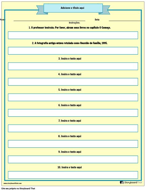 Planilha De Adição De Aspas Storyboard Por Pt Examples