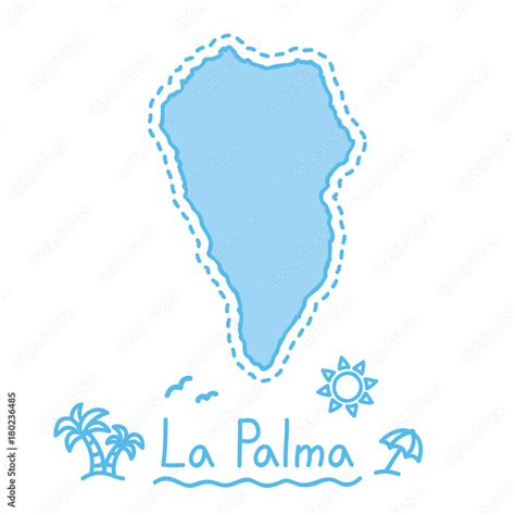 La Palma island map isolated cartography concept canary islands Stock ...