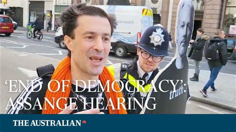 End Of Democracy Protestors Swarm Julian Assange Verdict Watch