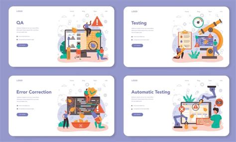 Banner Da Web Do Testador De Software Ou Conjunto De Páginas De Destino