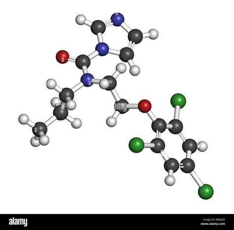 Prochloraz Fungicide Molecule 3d Rendering Atoms Are Represented As