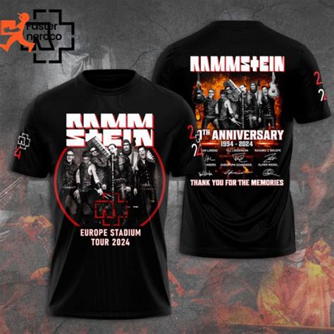 Europe Stadium Tour 2024 Rammstein 3D T Shirt Fasterneroco