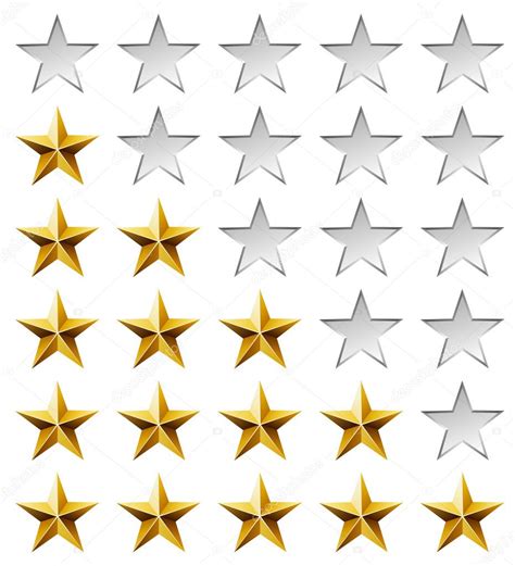 Golden Stars Rating Template Isolated On White Background — Stock